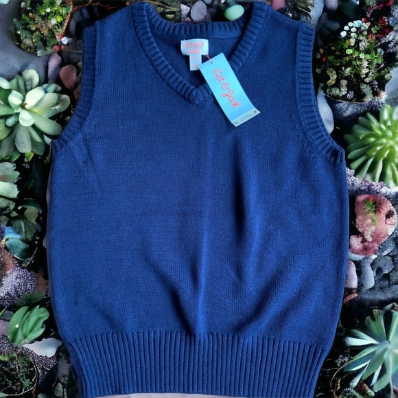Cat & Jack Other - NWT Boys Cat & Jack Navy Blue Sweater Vest Size 8/10